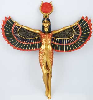 Isis with wings standing