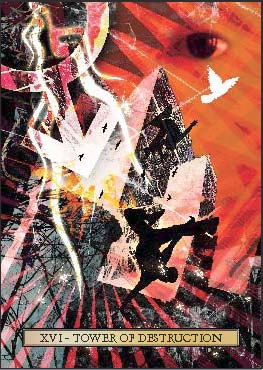 The Tower of Destruction, from The Son Tarot by Christopher Butler.