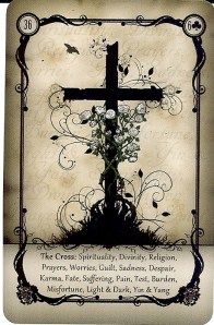 The Cross, from the Under the Roses Lenormand, copyright Kendra Hurteau & Katrina Hill, 2012.