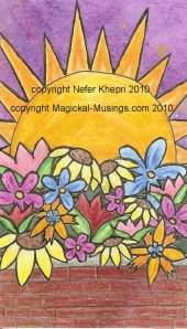 The Sun card, from the forthcoming Magickal Musings Tarot. (C) Nefer Khepri