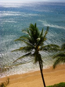 Looking toward the island of Molokai from Room 902 at the Ashton Mahana on Maui.