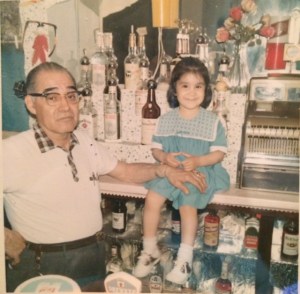 Me hanging out in my Grandpa's bar at the age of 3 with my grandpa. 
