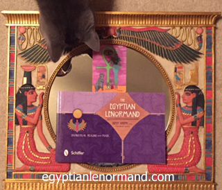 My cat checking out The Cat card of my "Egyptian Lenormand" (Schiffer Books, 2015). 