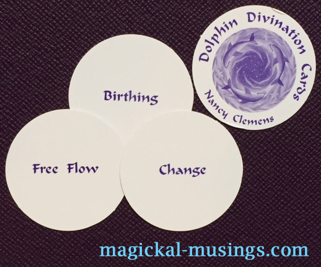 The Dolphin Divination Cards, by Nancy Clemens (C) Blue Dolphin Publishing, 1993.