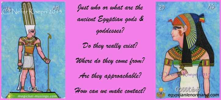 The God & Goddess cards from "The Egyptian Lenormand" copyright Nefer Khepri & Schiffer Books, 2015