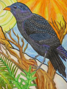 The Raven of Intuition - a detail of a commissioned Soul Portrait. They are available at magickal-musings.com. Image copyright Nefer Khepri 2011.